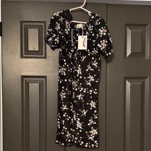 T.J.Maxx Black Floral girls jumpsuit